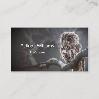 Carte De Visite Night Owl Business Photo Élégante