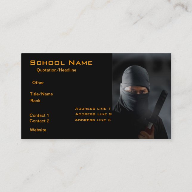 Carte de visite Ninja (Devant)