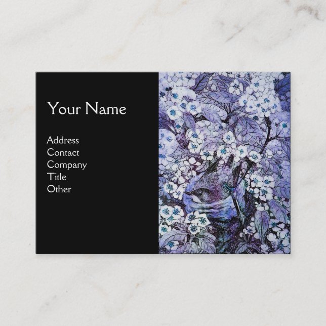 Carte De Visite NIVEAU D'OISEAU, monogramme, bleu blanc, noir (Devant)