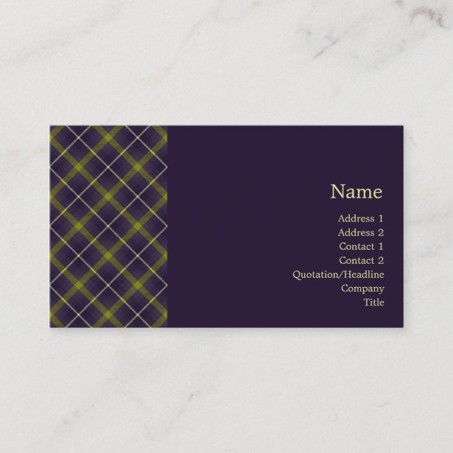 Carte De Visite No. 0019 de tartan (Devant)