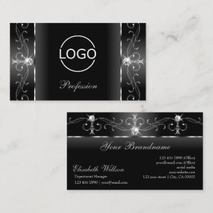 Carte De Visite Noble bijoux bracelet noir et blanc avec logo