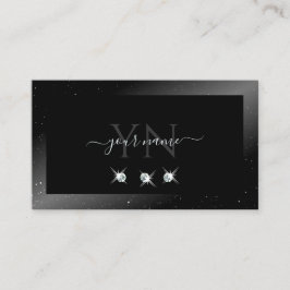 Carte De Visite Noble brillant noir brillant Diamants étincelants 