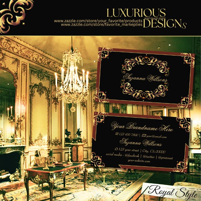 Carte De Visite Noble Noir Brown Or Impressionnant et luxueux (Créateur téléchargé)