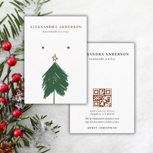 Carte De Visite Noël Arbre de Noël Rouge vert