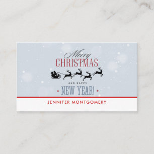 Carte De Visite Noël de Santa and his Flying