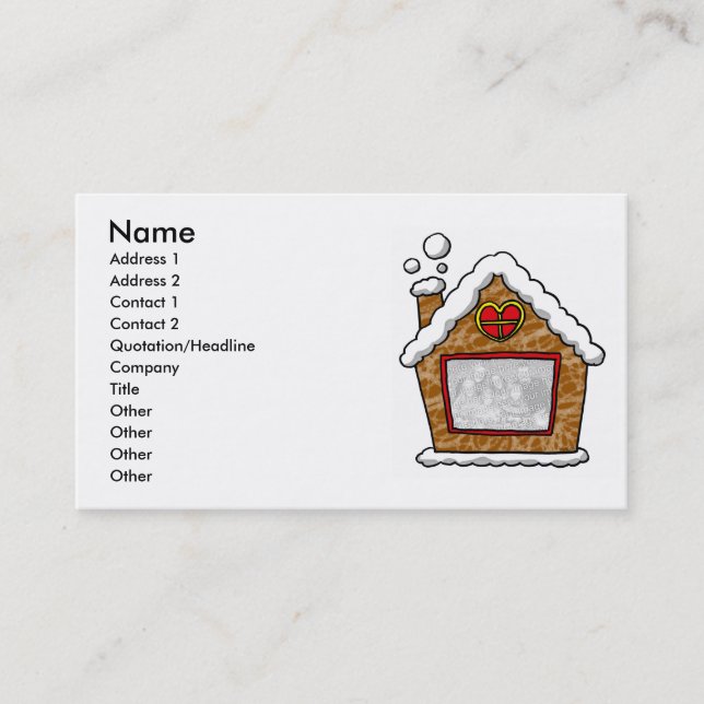 Carte De Visite Noël personnalisé de maison de biscuit (Devant)