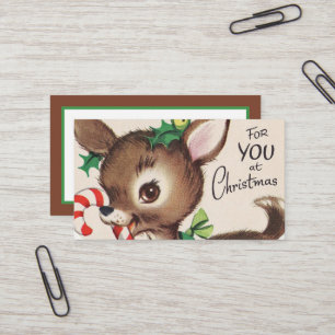 Carte De Visite Noël rétro vintage 