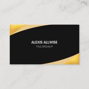 Carte De Visite Noir Abstrait et or
