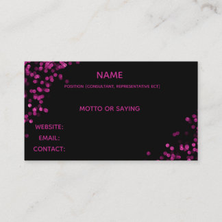 Carte De Visite Noir avec design rose