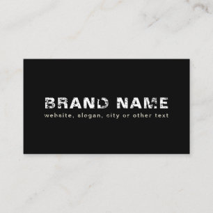 Carte De Visite Noir Blanc Artsy Grunge Marque Cool + Votre nom