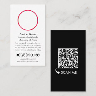 Carte De Visite Noir Blanc Creator QR Code Social Media