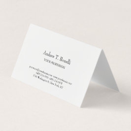Carte De Visite Noir Blanc Élégant Plaque Simple