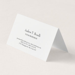 Carte De Visite Noir Blanc Élégant Plaque Simple