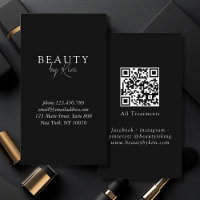Noir & Blanc Minimal Élégant, Salon QR Code