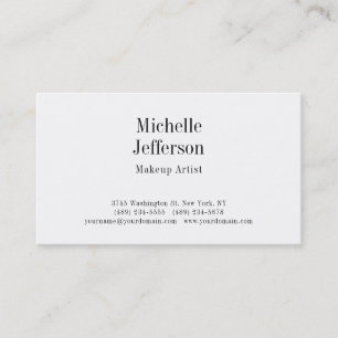 Carte De Visite Noir & blanc minimaliste Plain moderne