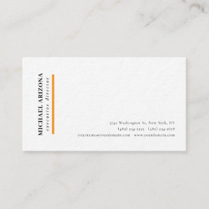 Carte De Visite Noir Blanc Minimaliste Simple Plain Premium Épais