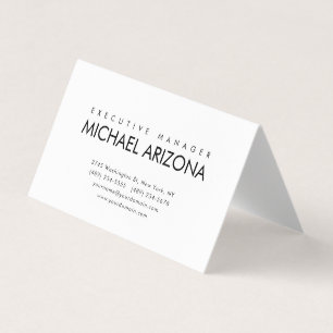 Carte De Visite Noir & Blanc Minimaliste Simple Plaque