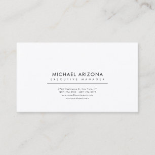 Carte De Visite Noir & Blanc Minimaliste Simple Soie Premium