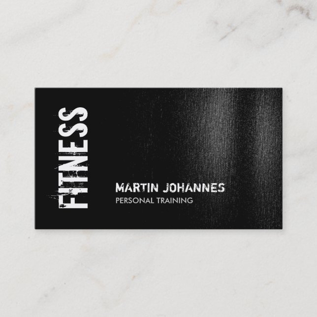 Carte De Visite Noir Blanc moderne Personal Trainer Fitness Sport (Devant)