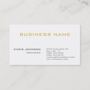 Carte De Visite Noir Blanc Or Unique Tendance Minimaliste Simple