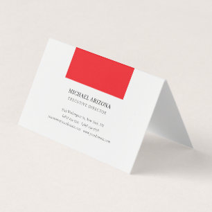 Carte De Visite Noir & Blanc Rouge Minimaliste Simple Moderne Uni