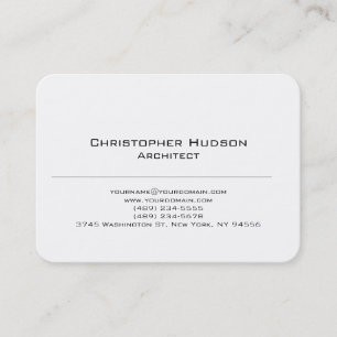 Carte De Visite Noir Blanc Simple Plain Architect