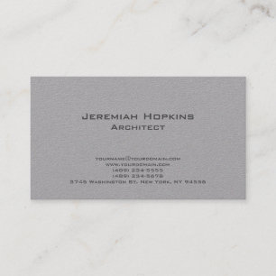 Carte De Visite Noir Blanc Simple Plain Architect Premium Grey