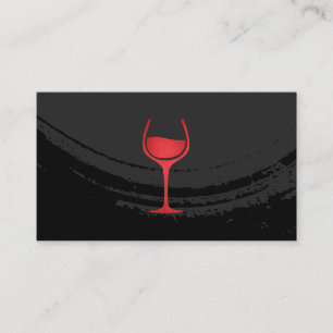 Carte De Visite Noir brossé sur verre de vin rouge
