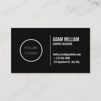 Carte De Visite Noir Chic Personnalisé logo moderne minimaliste