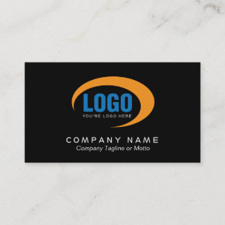 Carte de visite noir classique avec le logo