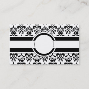 Carte De Visite Noir damas et monogramme