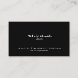 Carte de visite noir de base d'avocat/mandataire