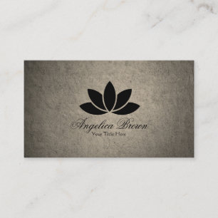 Carte de visite noir de fleur de Lotus