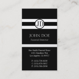 Carte De Visite Noir de pendentif de directeur des pompes funèbres