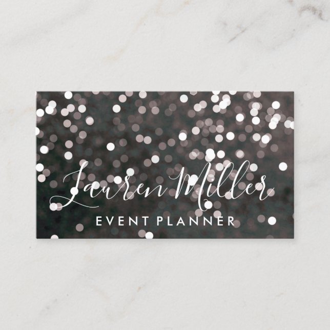 Carte de visite - noir de scintillement d'affaires (Devant)