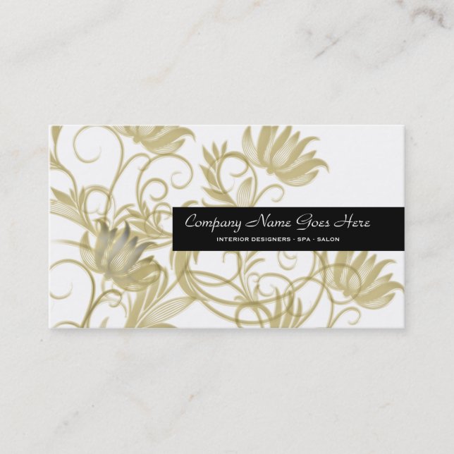Carte De Visite Noir de spa de salon d'or (Devant)