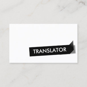 Carte de visite noir de traducteur d'étiquette