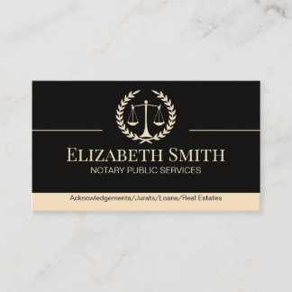 Carte De Visite Noir des services publics notaires