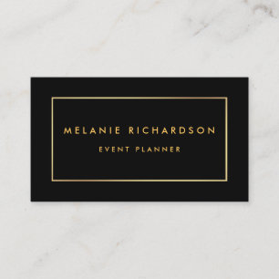 Carte De Visite Noir d'or élégant professionnel minimaliste modern