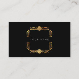 Carte De Visite Noir d'or VIP d'aluminium de laurier de roses