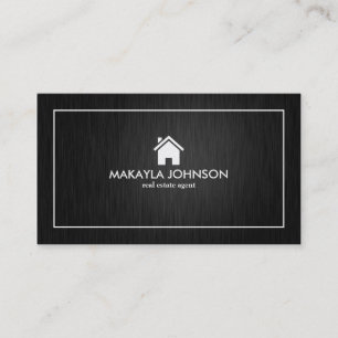 Carte De Visite Noir élégant et moderne et immobiliers d'or