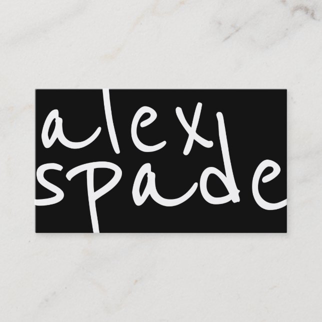 Carte de visite noir et blanc audacieux de (Devant)