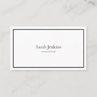 Carte de visite noir et blanc minimaliste