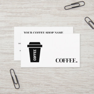 Carte De Visite Noir et blanc moderne Café simple Loyauté