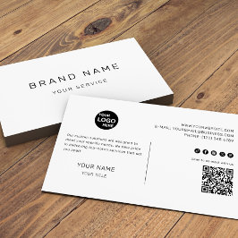 Carte De Visite Noir Et Blanc Moderne Minimaliste Personnalisé Ent