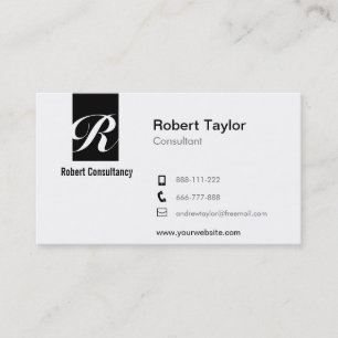 Carte De Visite Noir et blanc professionnel minimaliste moderne