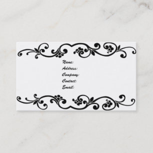 Carte De Visite noir et blanc simple