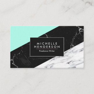 Carte De Visite Noir et Marbre blanc