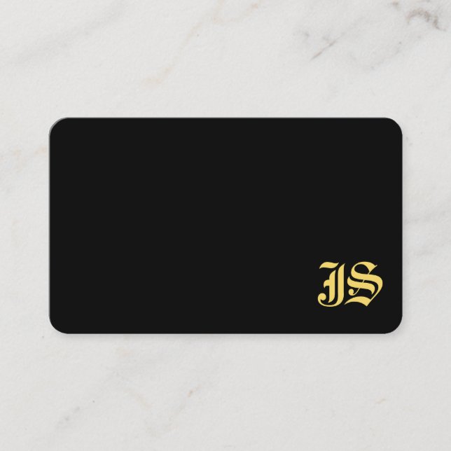 Carte De Visite Noir Et Or Professionnel Monogramme Classique (Devant)