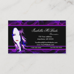Carte de visite noir et pourpre mauvais de